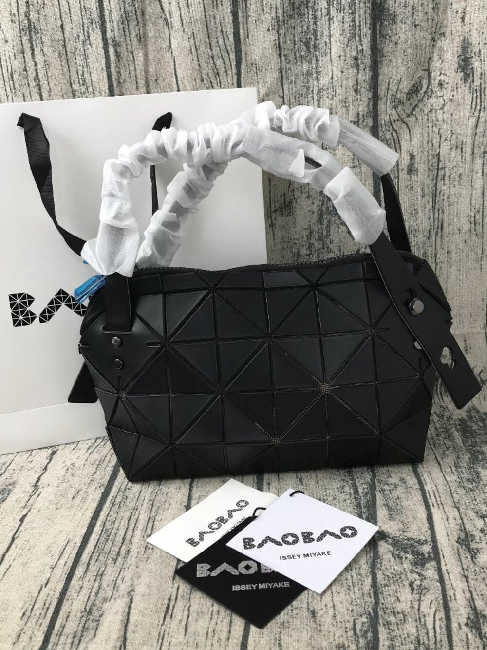 Issey Miyake Bao Bao Boston Tote Bag in black